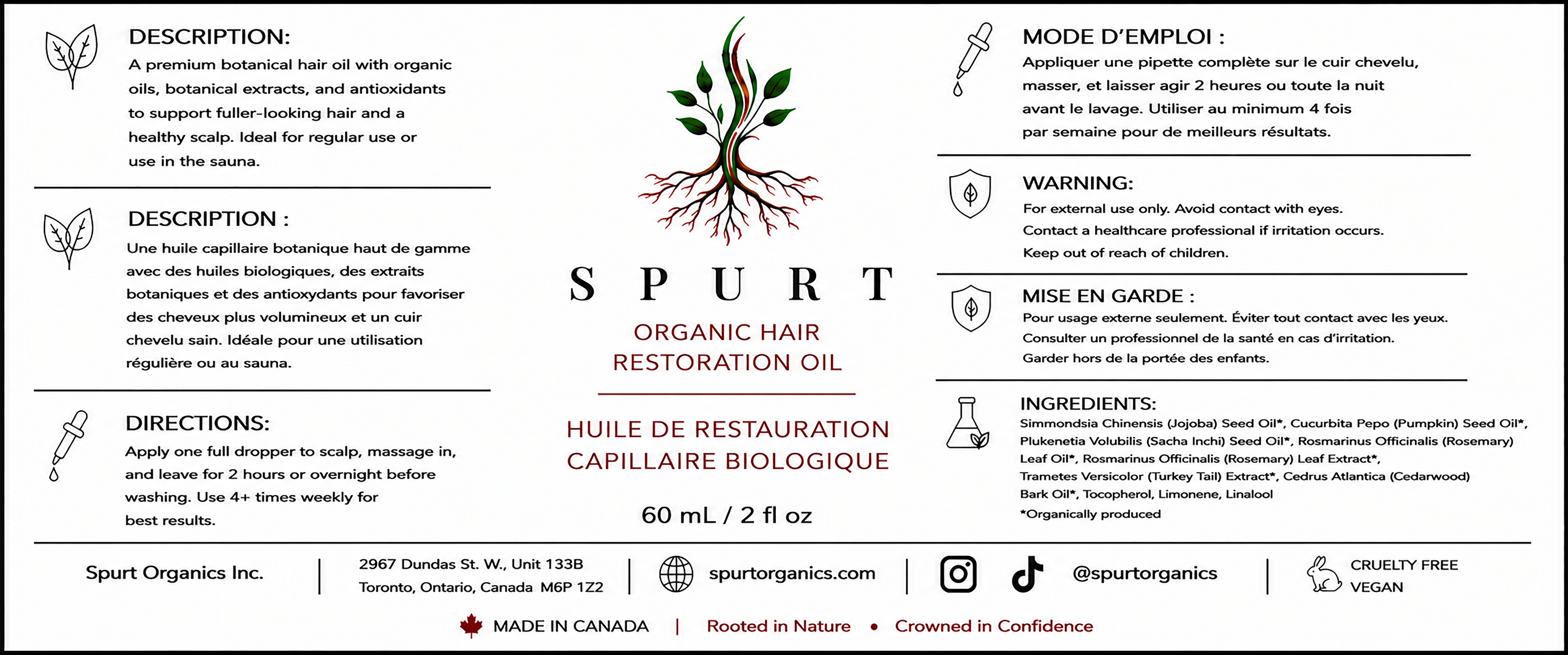SPURT Product Label — EN/FR